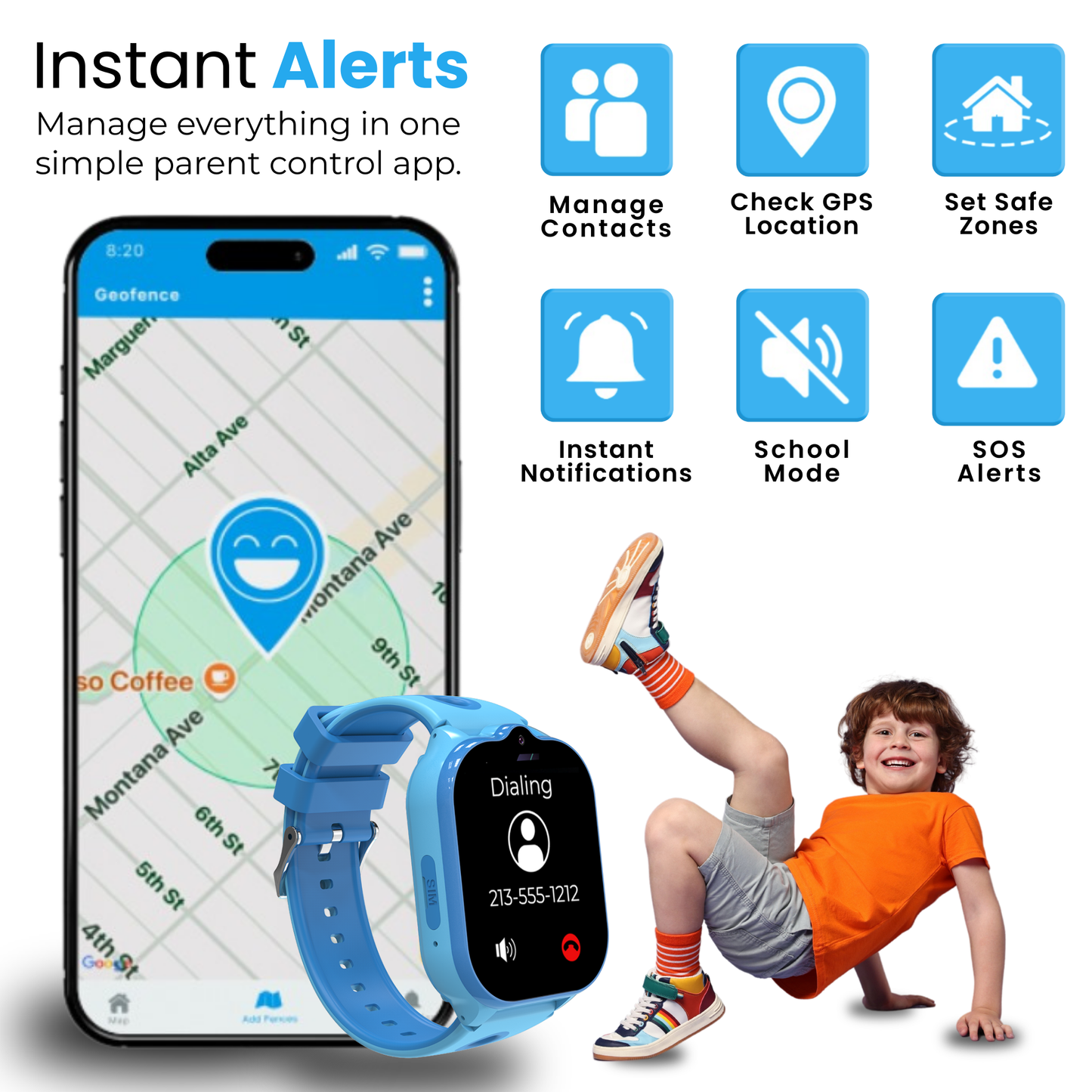 Emojikidz Smart Watch Phone with GPS Monitoring For Kids