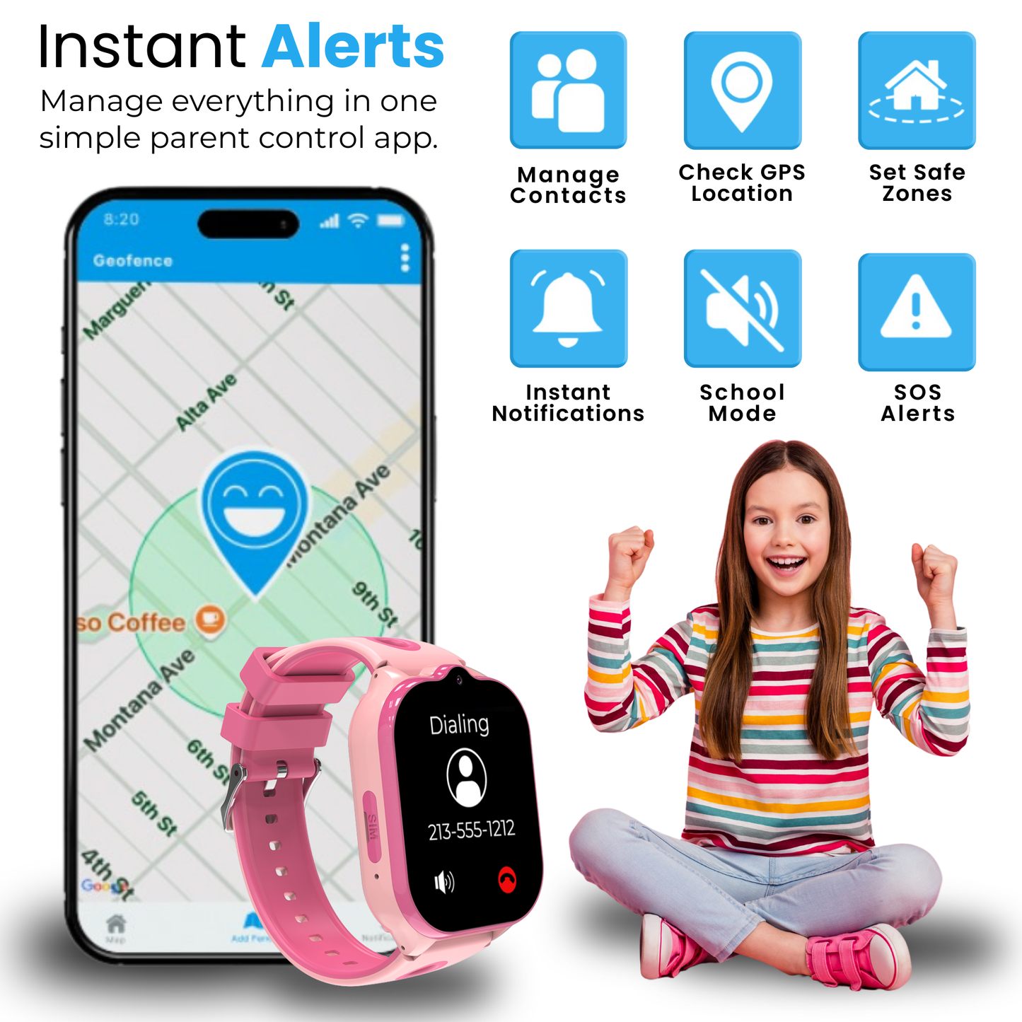 Emojikidz Smart Watch Phone with GPS Monitoring For Kids
